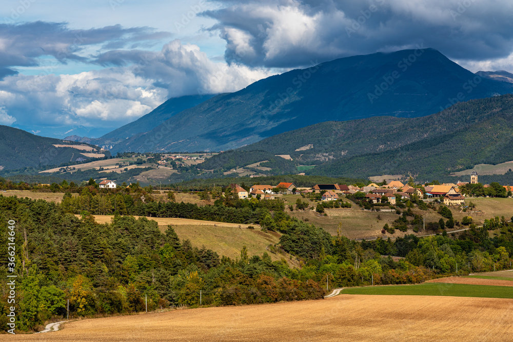 Trieves valley with the Vercors mountain range near Bourg Saint Maurice, France Trieves valley with the Vercors mountain range near Bourg Saint Maurice, France