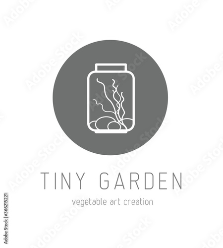 logo, fleuriste, création, jardin miniature