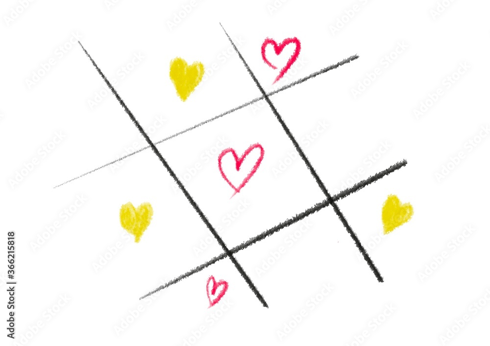 Abstract backgrounds. Hand drawn various shapes and doodle objects. X O table game, yellow heart, red. Red, happy. Yellow is not perfect. On a isolated white background. Abstract backgrounds. Hand drawn various shapes and doodle objects. X O table game, yellow heart, red. Red, happy. Yellow is not perfect. On a isolated white background.