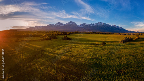 beautiful landscape with valleys  lakes and rivers in High Tatras