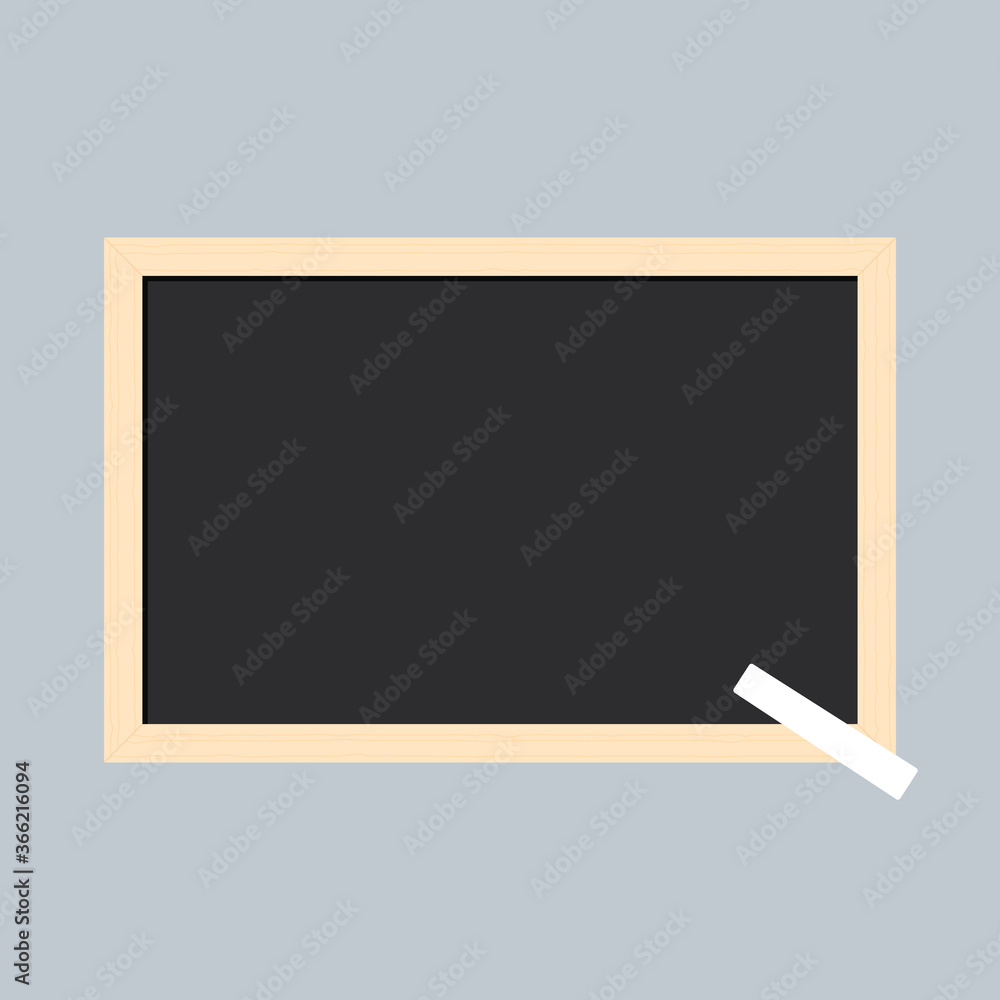 Flat vector illustration of blank wooden chalkboard. Flat vector illustration of blank wooden chalkboard.