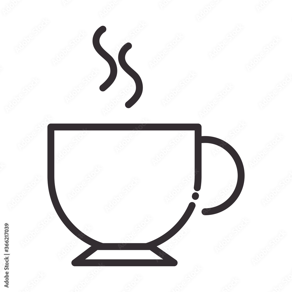 coffee cup aroma hot beverage line style icon coffee cup aroma hot beverage line style icon
