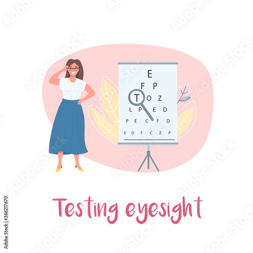 Ophthalmology 2D vector web banner, poster