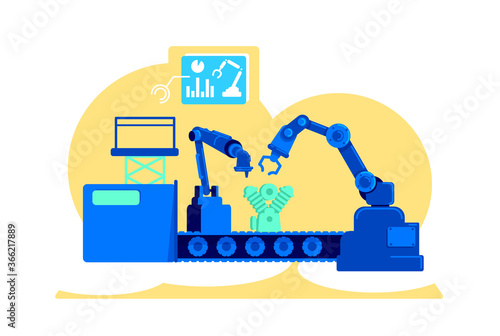 Automated factory flat concept vector illustration