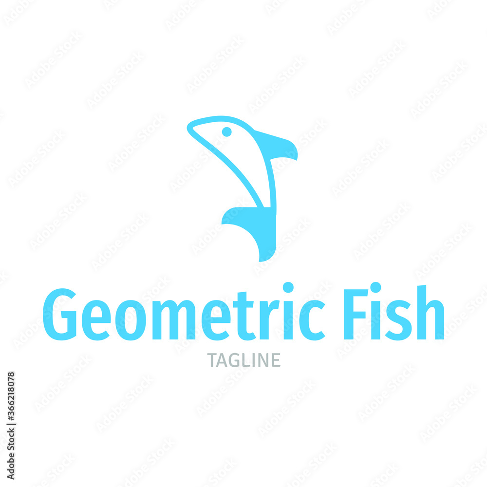 Geometric Fish logo design, dolphin icon, tuna icon, creative flat fish design, geometric animal design concept Geometric Fish logo design, dolphin icon, tuna icon, creative flat fish design, geometric animal design concept