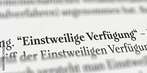 Einstweilige Verfügung im Buch