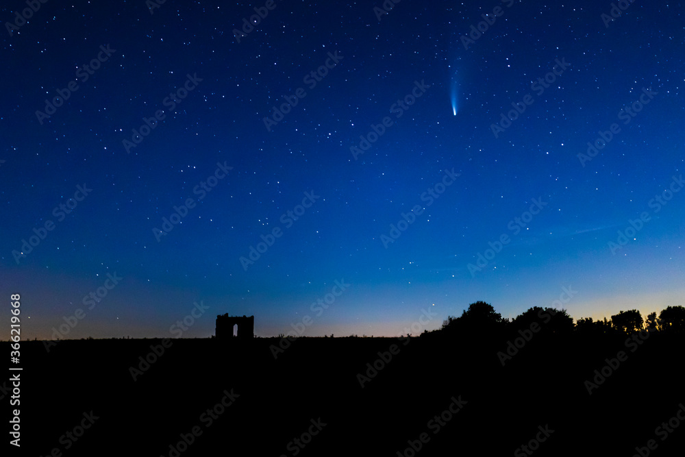 night sky with stars and comet C/2020 F3 neowise night sky with stars and comet C/2020 F3 neowise