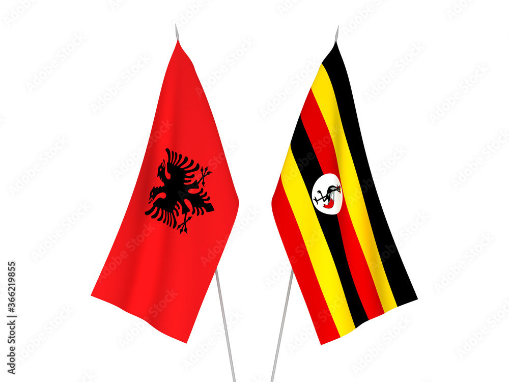 Uganda and Albania flags
