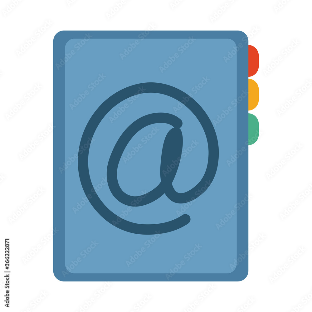 address book contact office supply stationery work flat style icon address book contact office supply stationery work flat style icon
