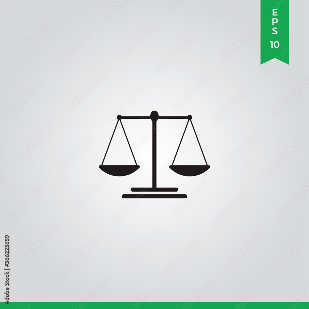 Scale icon vector. Balance sign