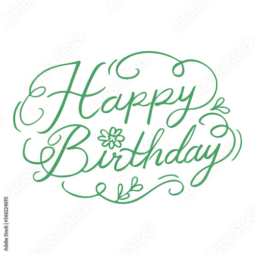 happy birthday hand drawn lettering calligraphy vector graphic element