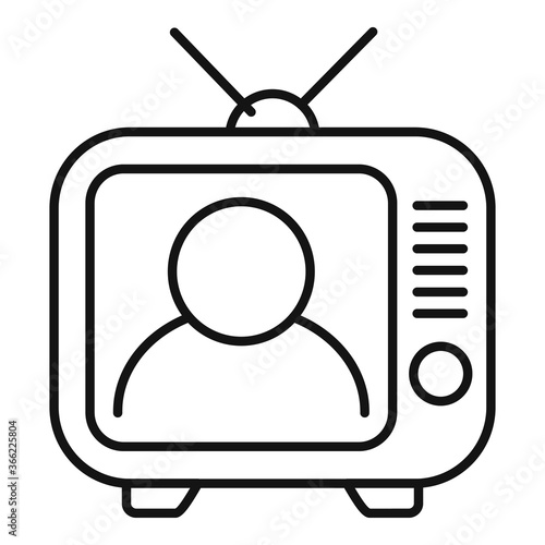 Storyteller tv set icon. Outline storyteller tv set vector icon for web design isolated on white background