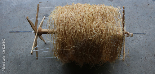 Handloom yarn from India photo
