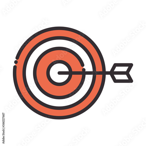 social media target strategy digital internet network communicate technology line and fill design icon