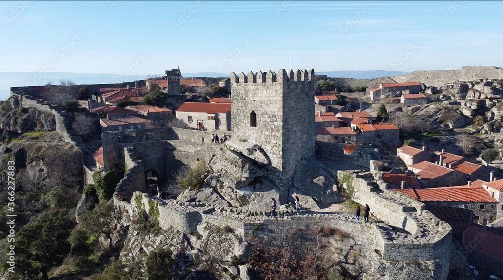 The view of the castle and the Village in Sortelha Portugal
