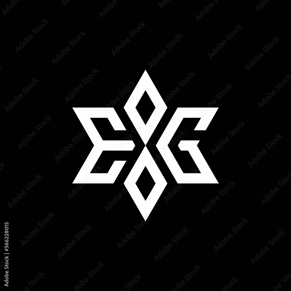 EG monogram logo with star shape and luxury style EG monogram logo with star shape and luxury style