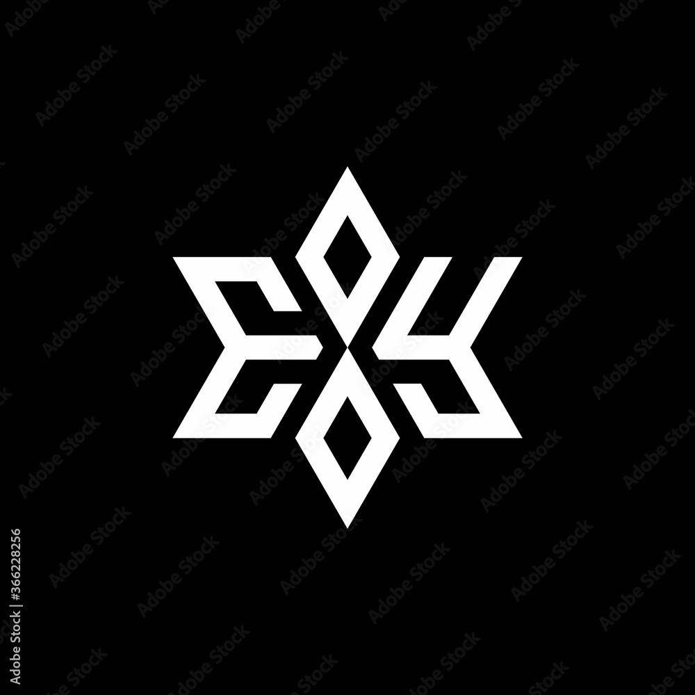 EY monogram logo with star shape and luxury style EY monogram logo with star shape and luxury style