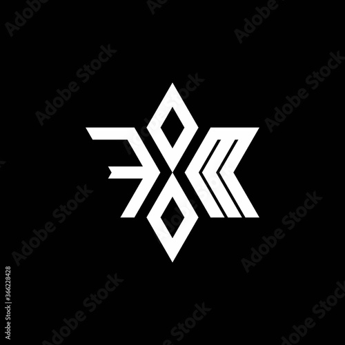 FM monogram logo with star shape and luxury style