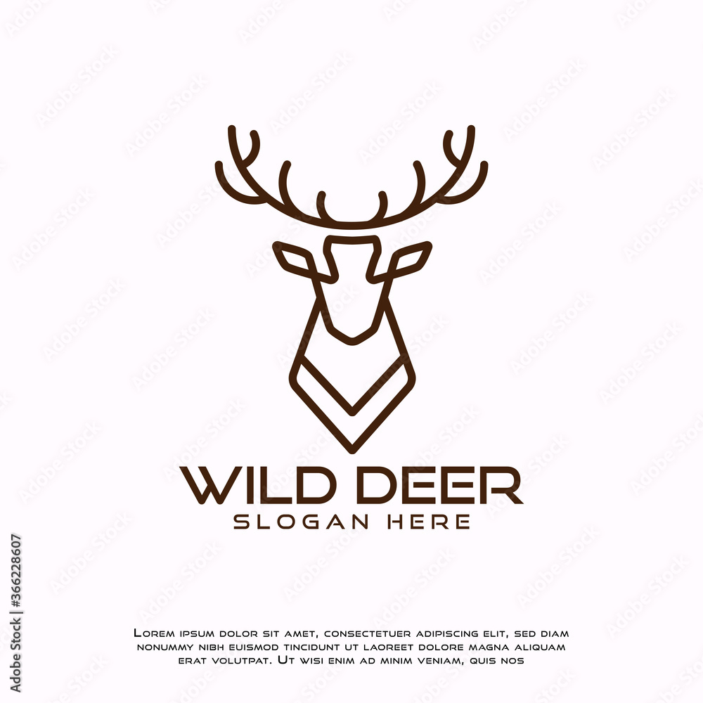 Deer With Line Style Logo Icon Design Template Vector Deer With Line Style Logo Icon Design Template Vector