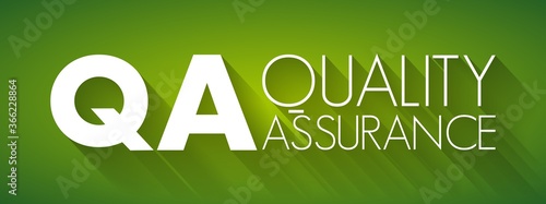 QA - Quality Assurance acronym, business concept background