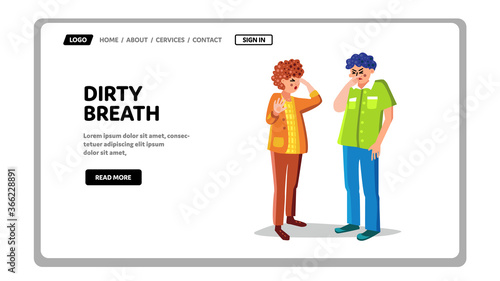 Dirty Breath From Human Unhygienic Mouth Vector