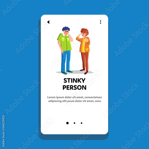 Stinky Person And People Pinching Nose Vector
