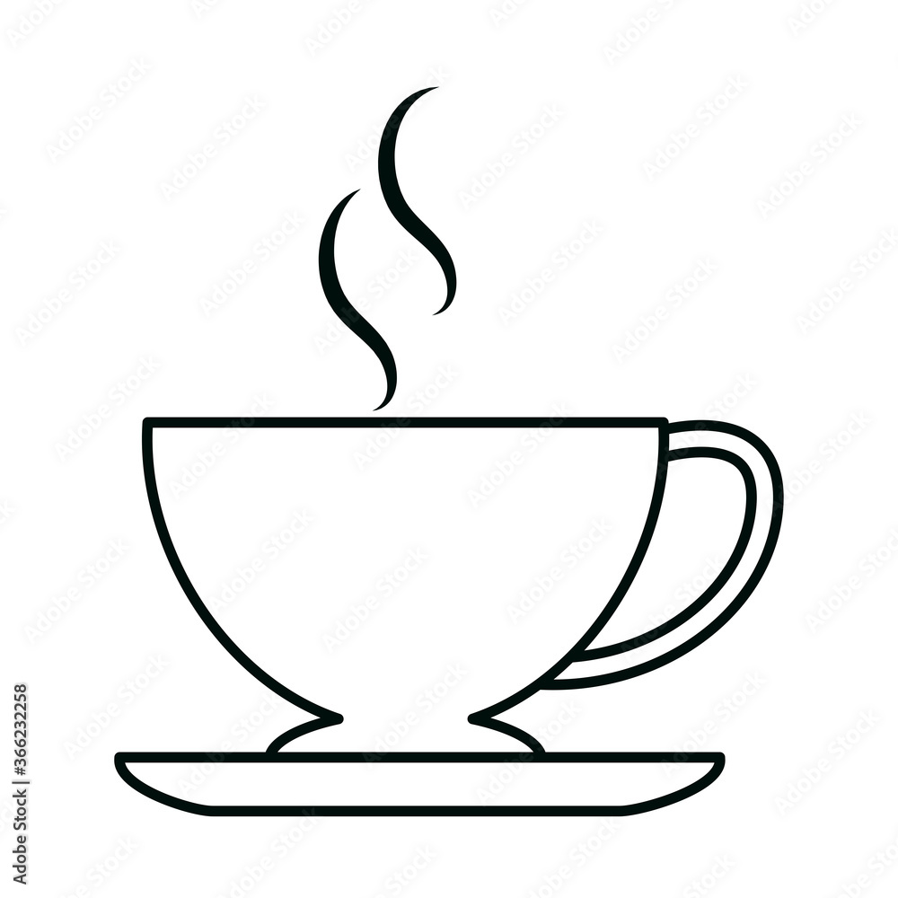 hot coffee cup beverage isolated linear style icon hot coffee cup beverage isolated linear style icon