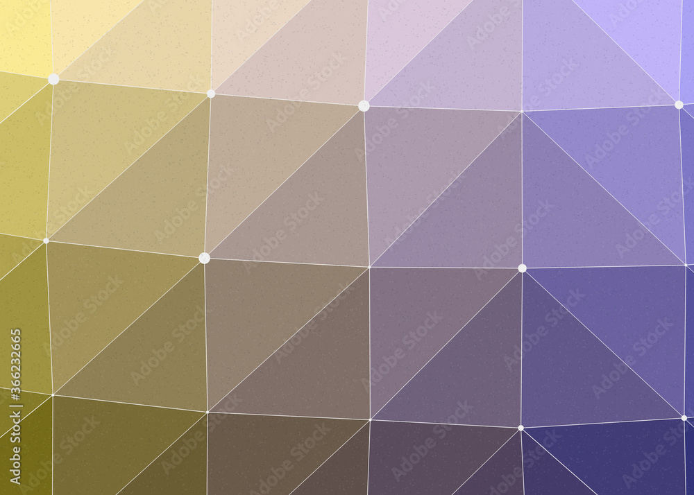 Fototapeta premium Golden Yellow color Abstract color Low-Polygones Generative Art background illustration