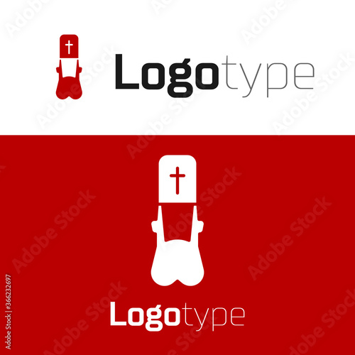 Red Priest icon isolated on white background. Logo design template element. Vector Illustration.