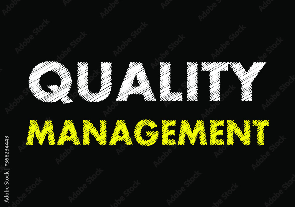 Fototapeta premium Quality management for writing on black chalkboard