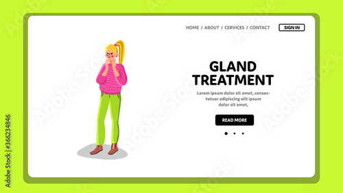 Gland Treatment Illness Woman In Clinic Vector