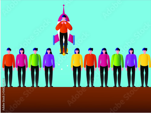 RPA vector concept: top down view of human index finger touching the robot's finger