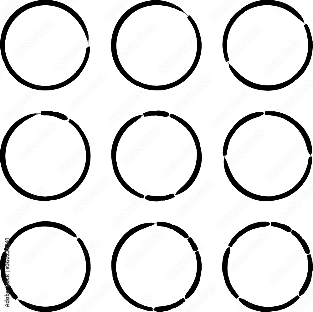 Set of Grunge Black and White Circle Frames . Vector Set of Grunge Black and White Circle Frames . Vector