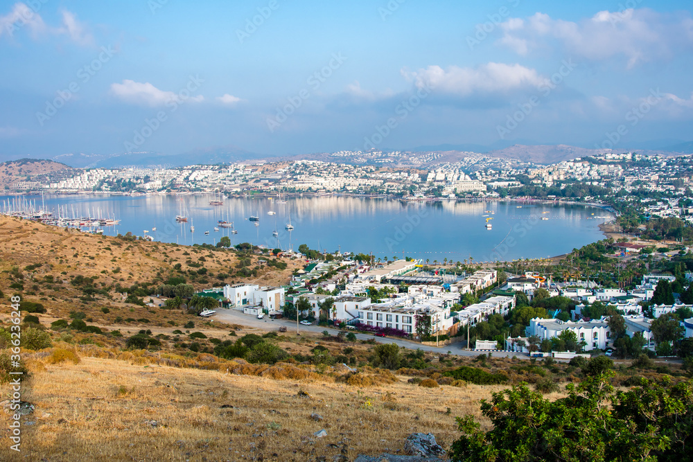 Gumbet coastline view from hill in Bodrum Town