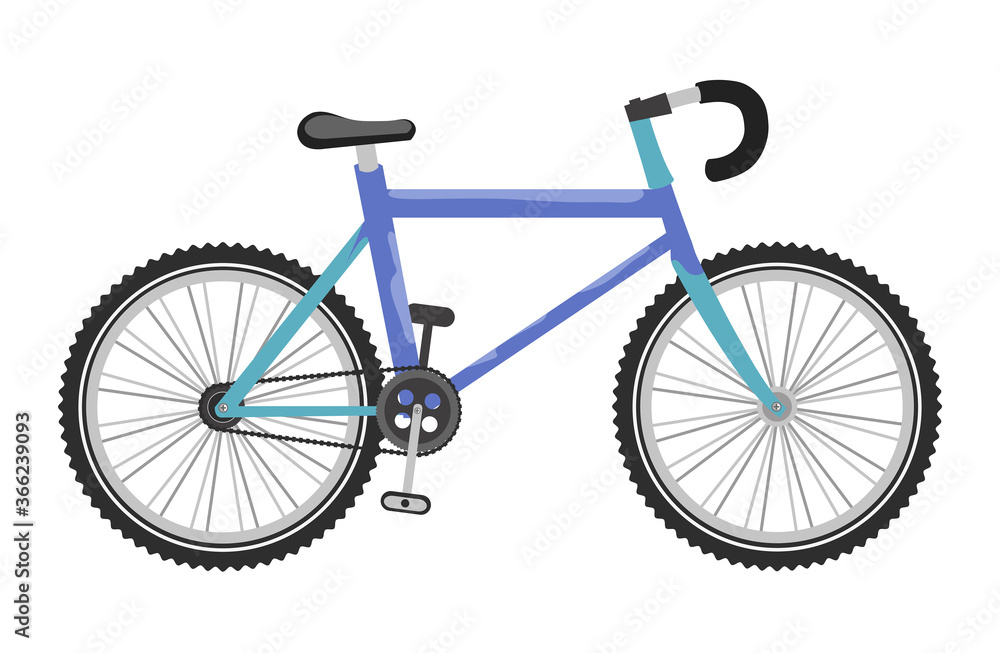 Fototapeta premium Eco vehicle. Modern sport bicycle in cartoon style over white background.