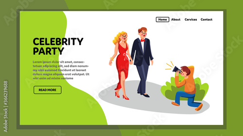 Celebrity Party Visit Guests Celebrities Vector Illustration