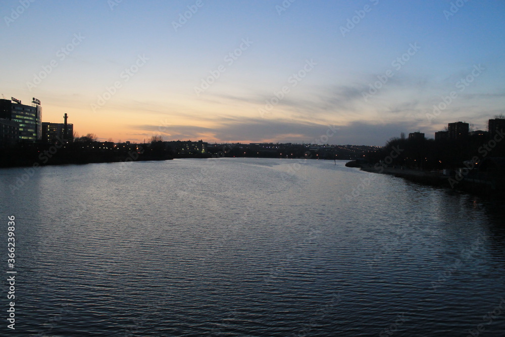 City view in the evening