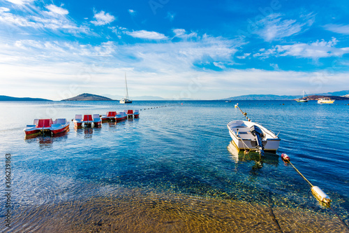 Fototapeta Naklejka Na Ścianę i Meble -  Ortakent Yahsi Beach in Bodrum Town of Turkey