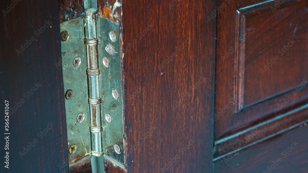 Close up the house door hinges Close up the house door hinges