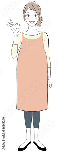 OKサイン　妊婦