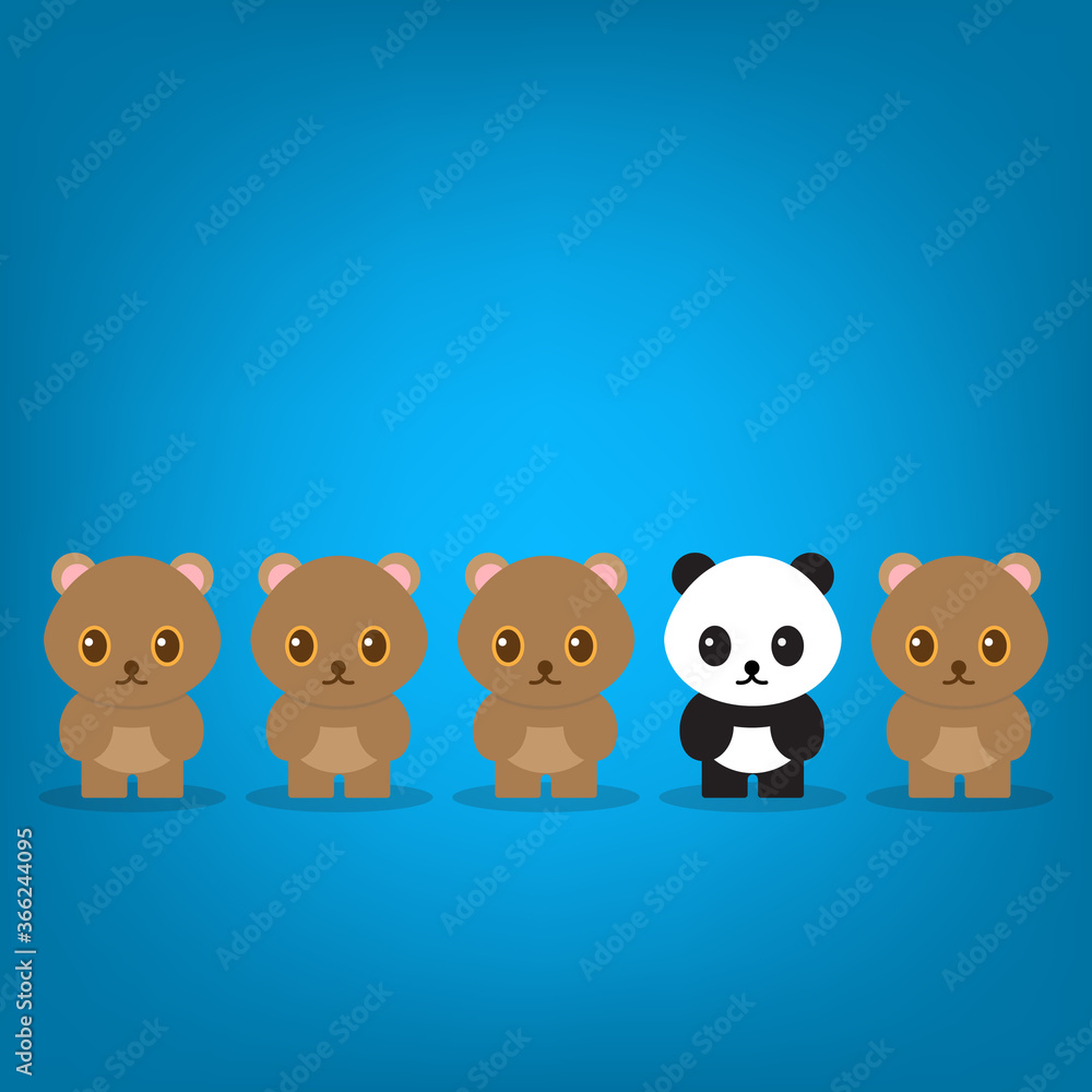 Think differently - Being different, standing out from the crowd -The graphic of panda also represents the concept of individuality , confidence, uniqueness, innovation, creativity. Think differently - Being different, standing out from the crowd -The graphic of panda also represents the concept of individuality , confidence, uniqueness, innovation, creativity.