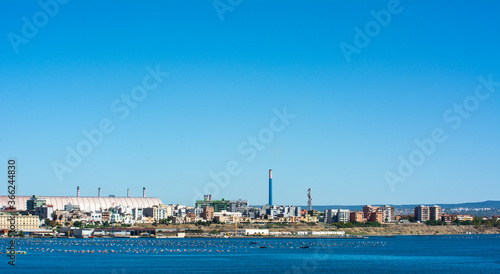 Horizontal View of the Town of Taranto Vecchia in Summer
