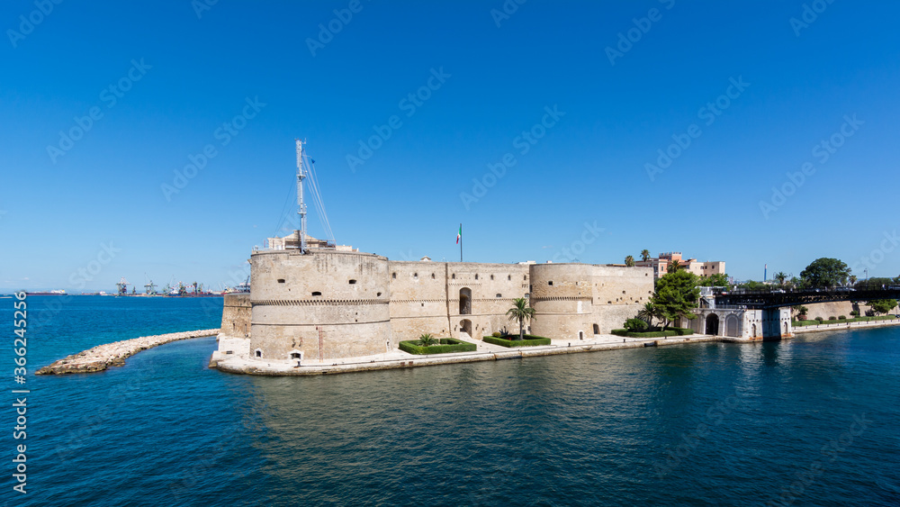 the aragonian castle in Taranto and the swing bridge