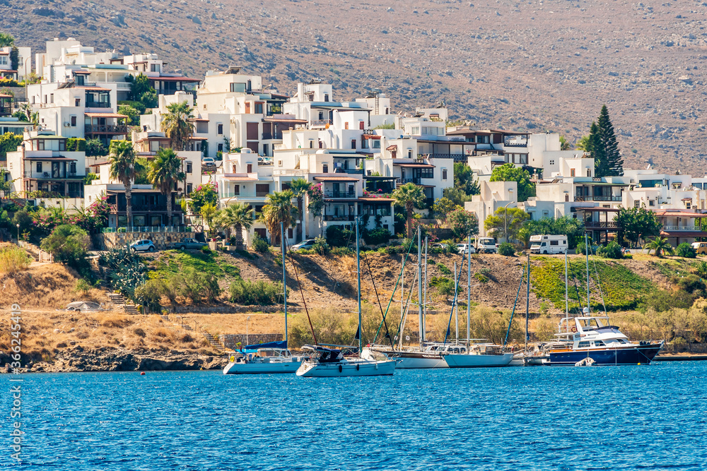 Ortakent District view from sea in Bodrum Town
