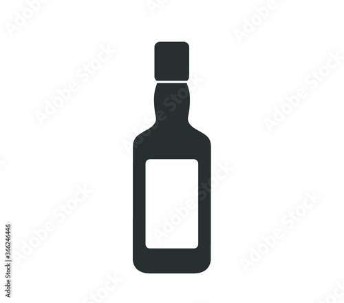 Alcohol bottle icon. vector whiskey bottle illustration.  