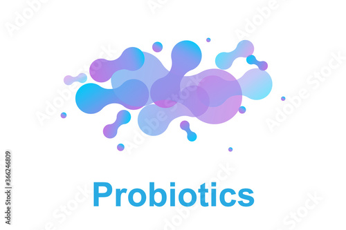 Probiotics bacteria logo.