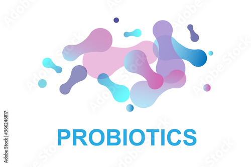 Probiotics bacteria logo.