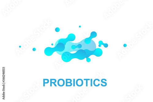 Probiotics bacteria logo.