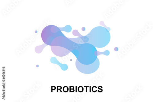 Probiotics bacteria logo.