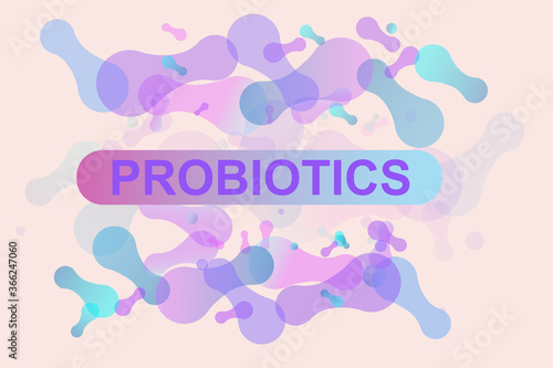 Probiotics bacteria logo.
